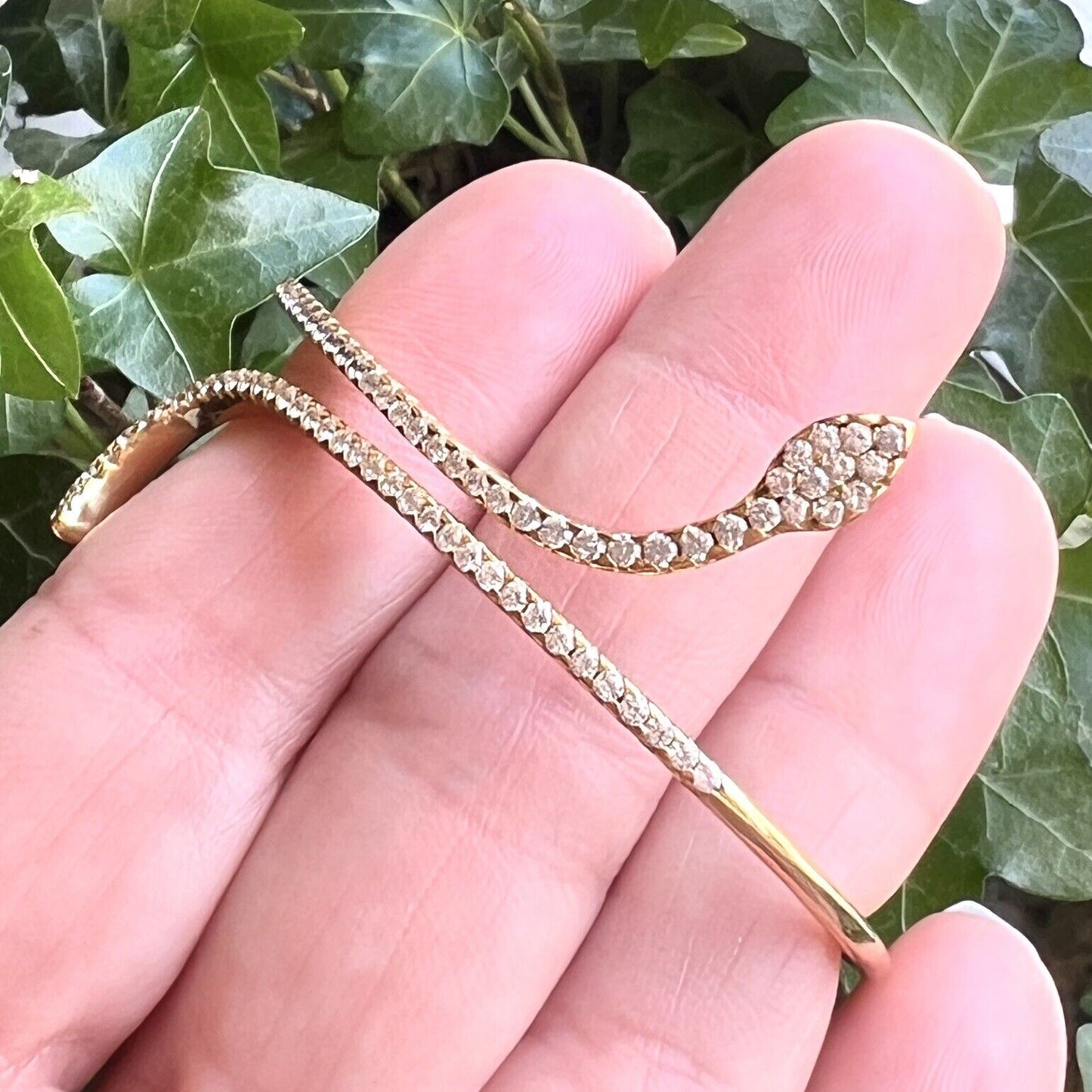 Sterling Vermeil Hinged Snake Bracelet, Pre-owned, Wrist Size 5.5-6.5