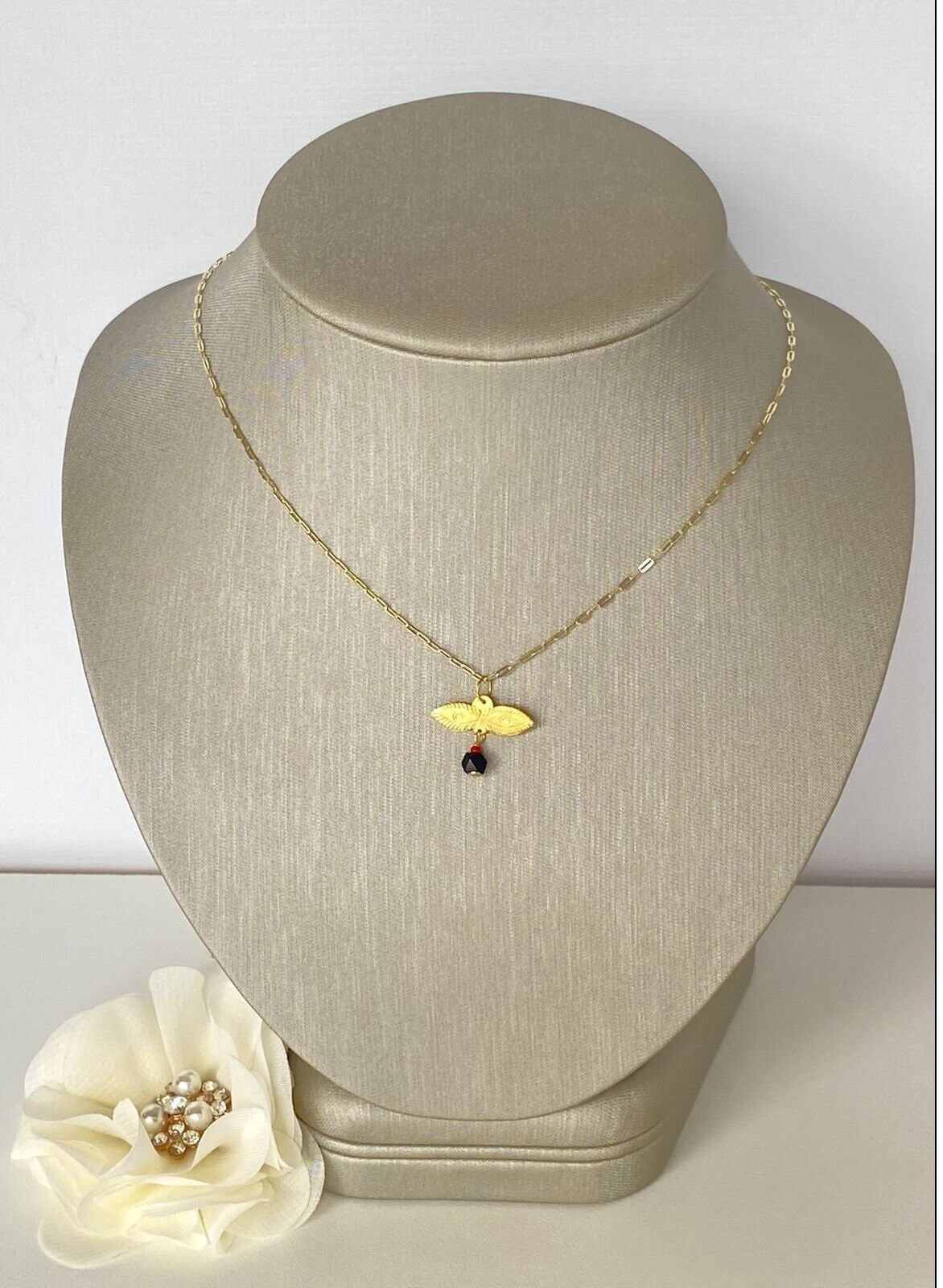 Dije Ojos De Santa Lucia, Azabache Genuino,Solid Yellow Gold, Eye Amulet Pendant