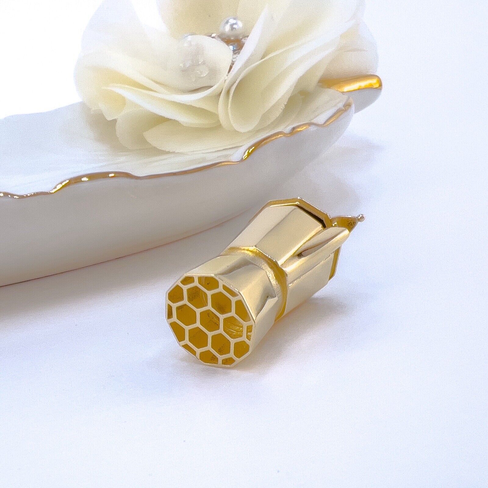 14K Yellow Gold 3D Italian Espresso Coffee Pot/ Cafetera Cubana, New, Large