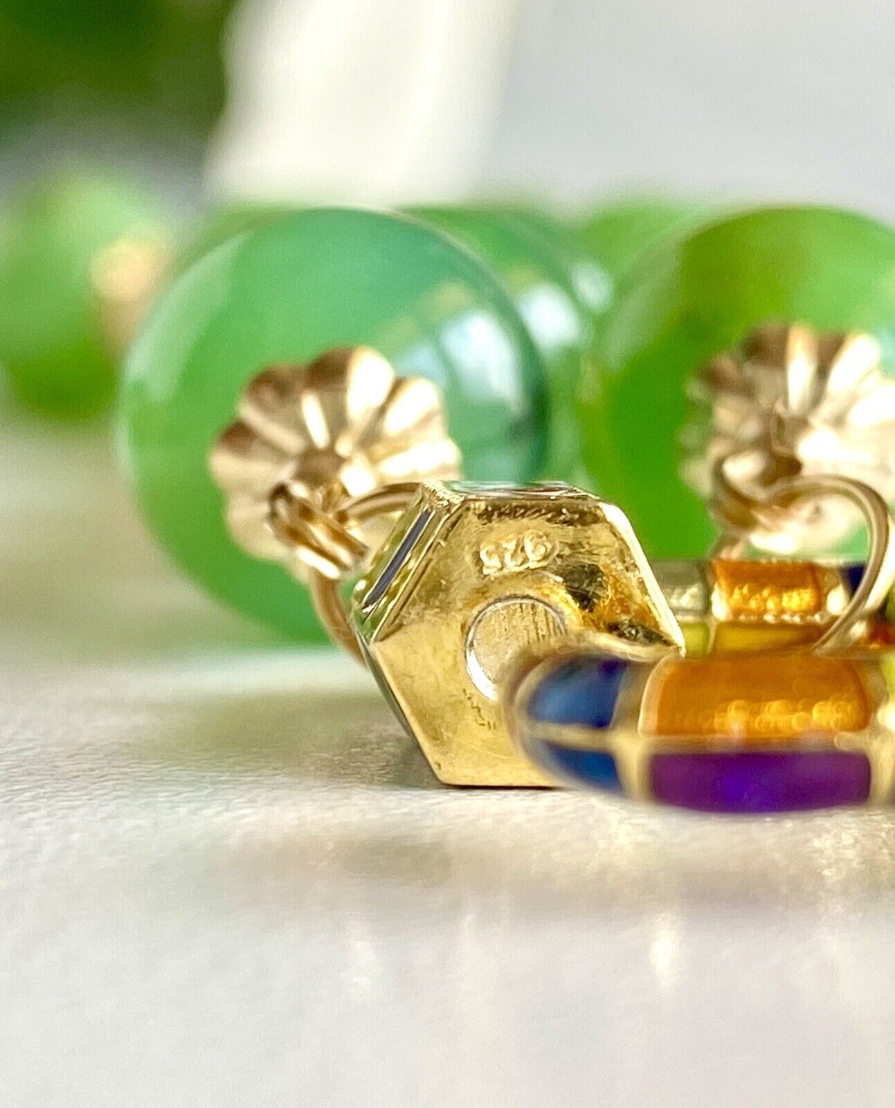 Natural Chrysoprase & Rutilated Quartz 14K GF Necklace, New, 24.75"