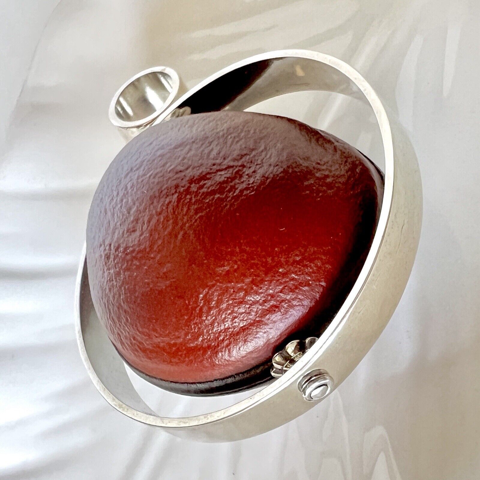 Ojo De Buey (Bulls Eye) Sterling Silver Spinner Pendant, New, 1.6"