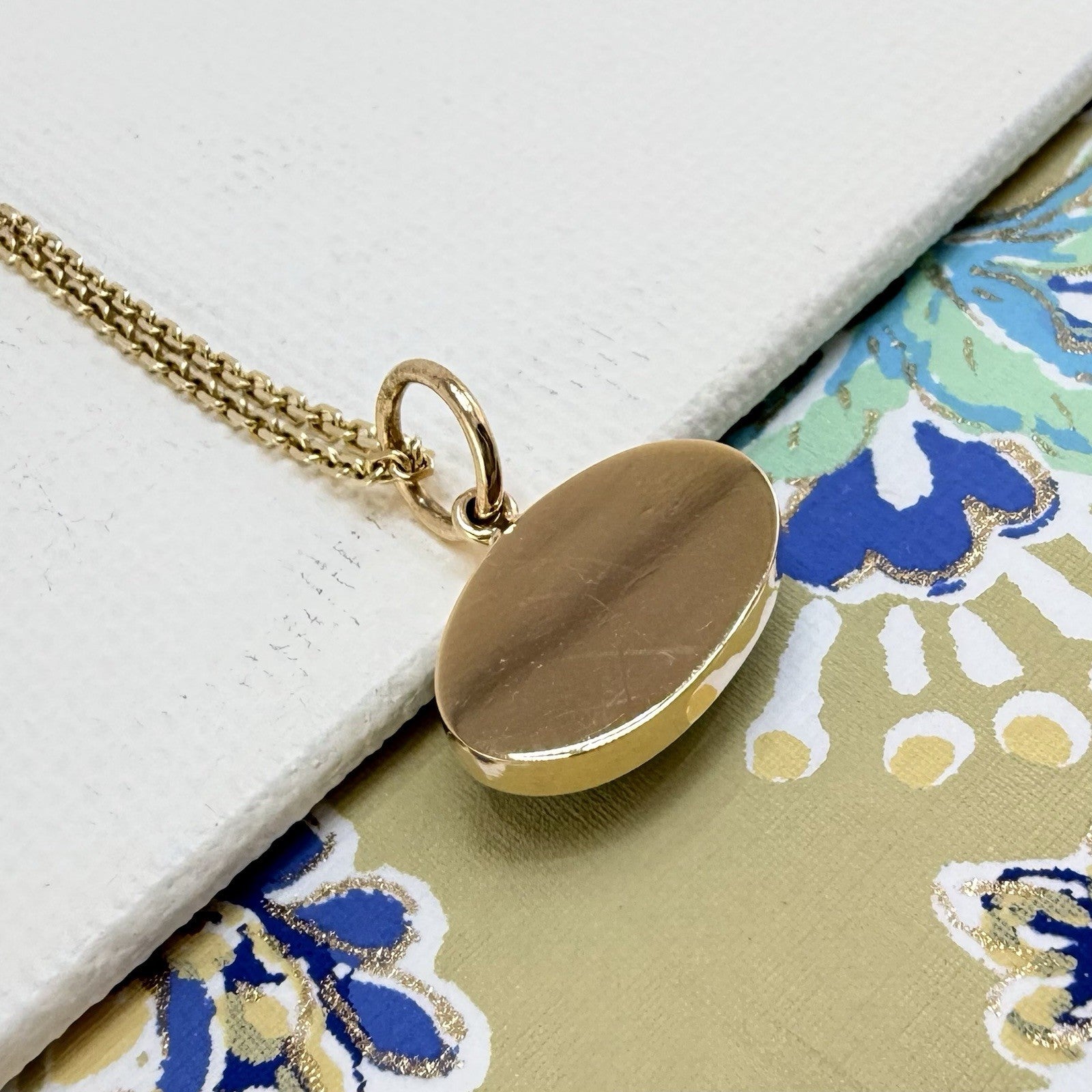 Modernist 14k Yellow Gold Natural Egyptian Turquoise Custom Made Pendant, Unisex