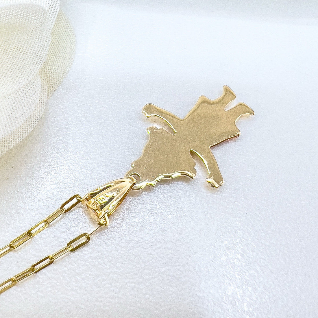 14k Gold Girl in Sundress Charm Pendant, New 1.12"