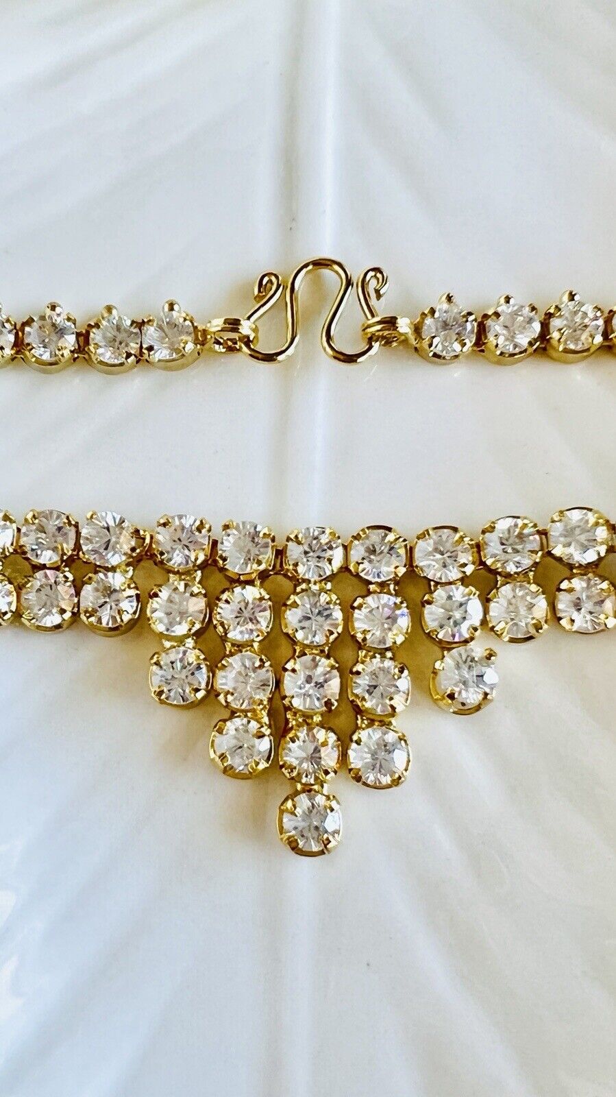 Gorgeous Vintage Cubic Zirconia "Cleopatra" Necklace, 19" New