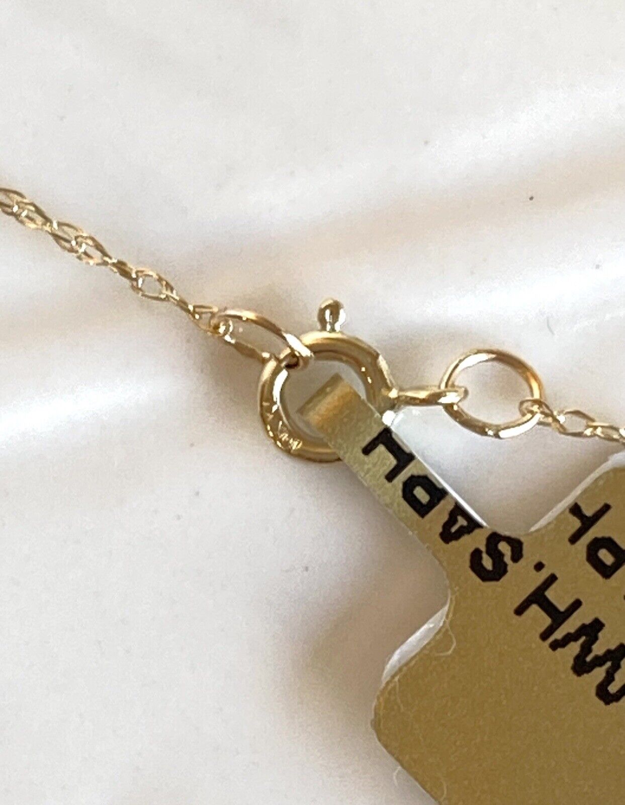 Genuine Prasiolite & White Topaz Solid 10k Yellow Gold Pendant/Necklace, New 18"