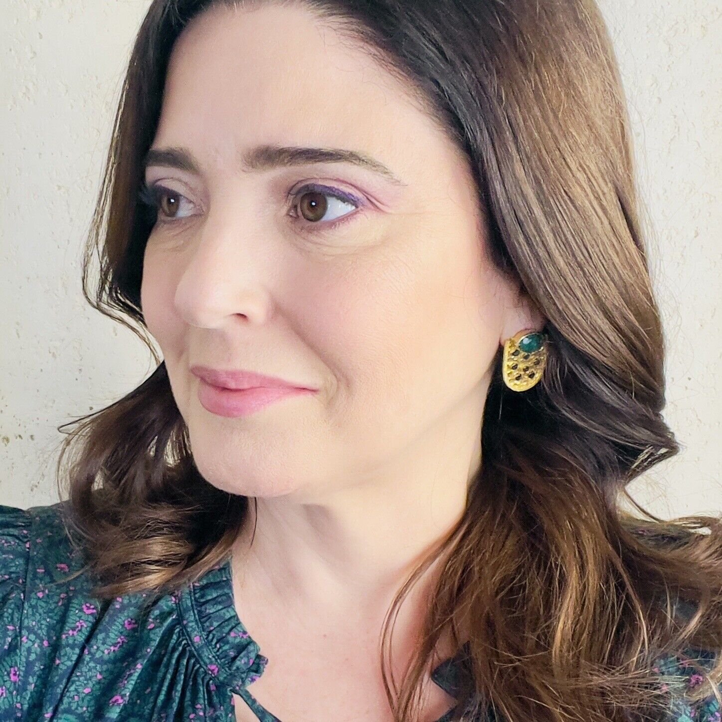 Genuine Emerald 22k Gold Over Sterling Silver Dangle Earrings, New