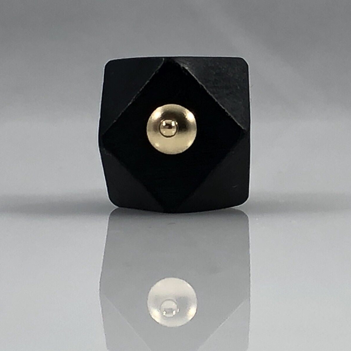 Azabache (10mm) & Coral 14K Solid Gold Jet Protection Pendant, New ...