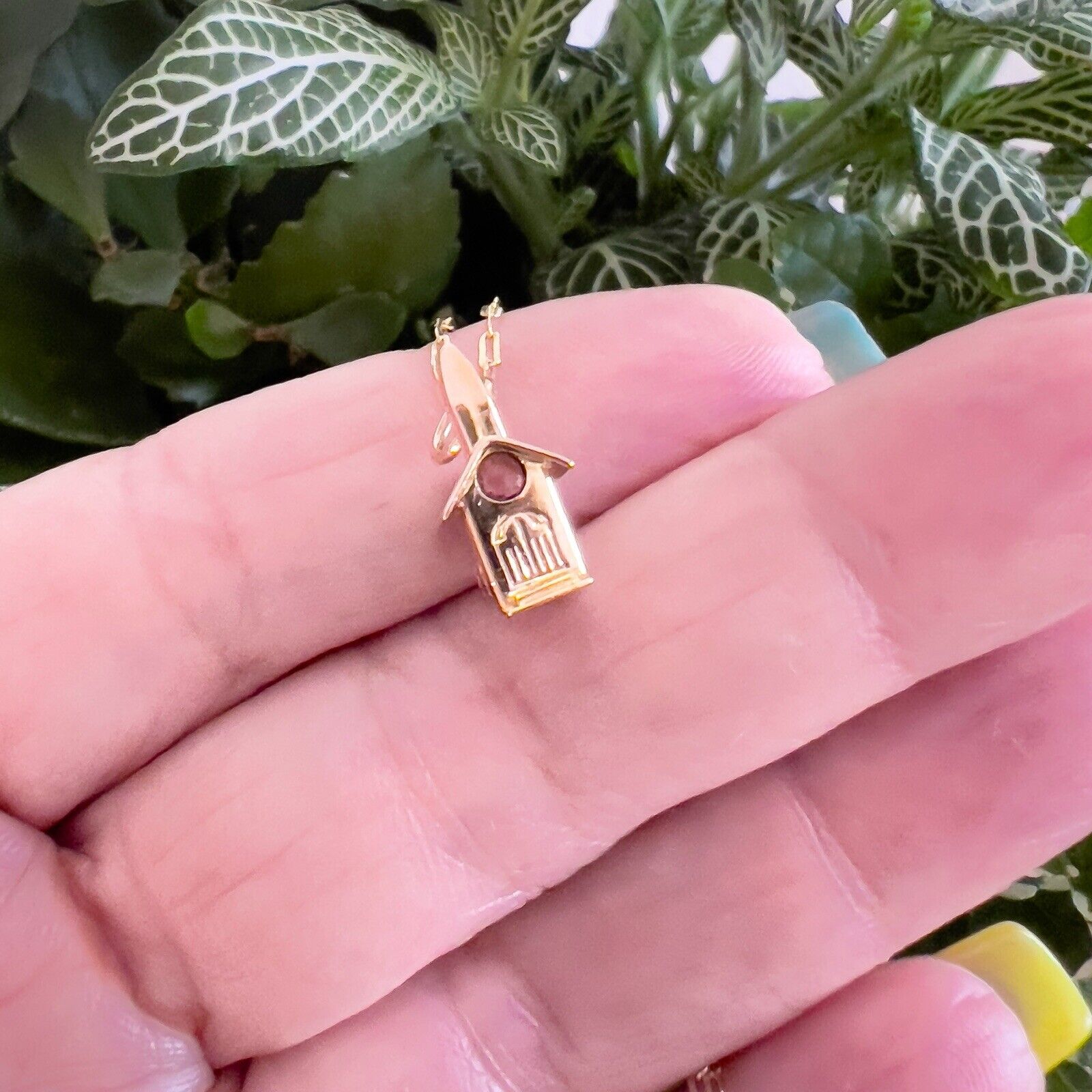 Vintage 14k Yellow Gold Church/School House Charm Pendant