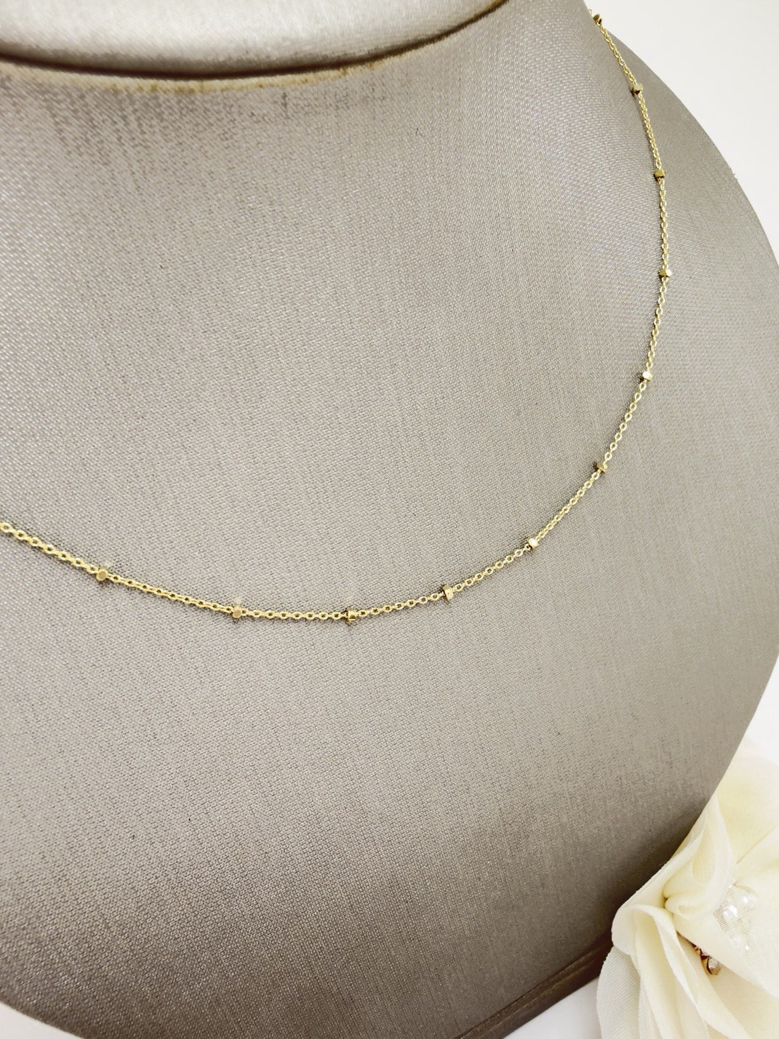 14k Yellow Gold Diamond-Cut Ball Station Chain, 18", New