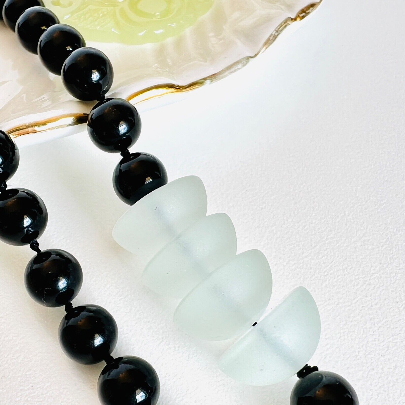 Genuine Multi-Gemstone Necklace With Serpentine Asian Dragon Pendant, New 30"