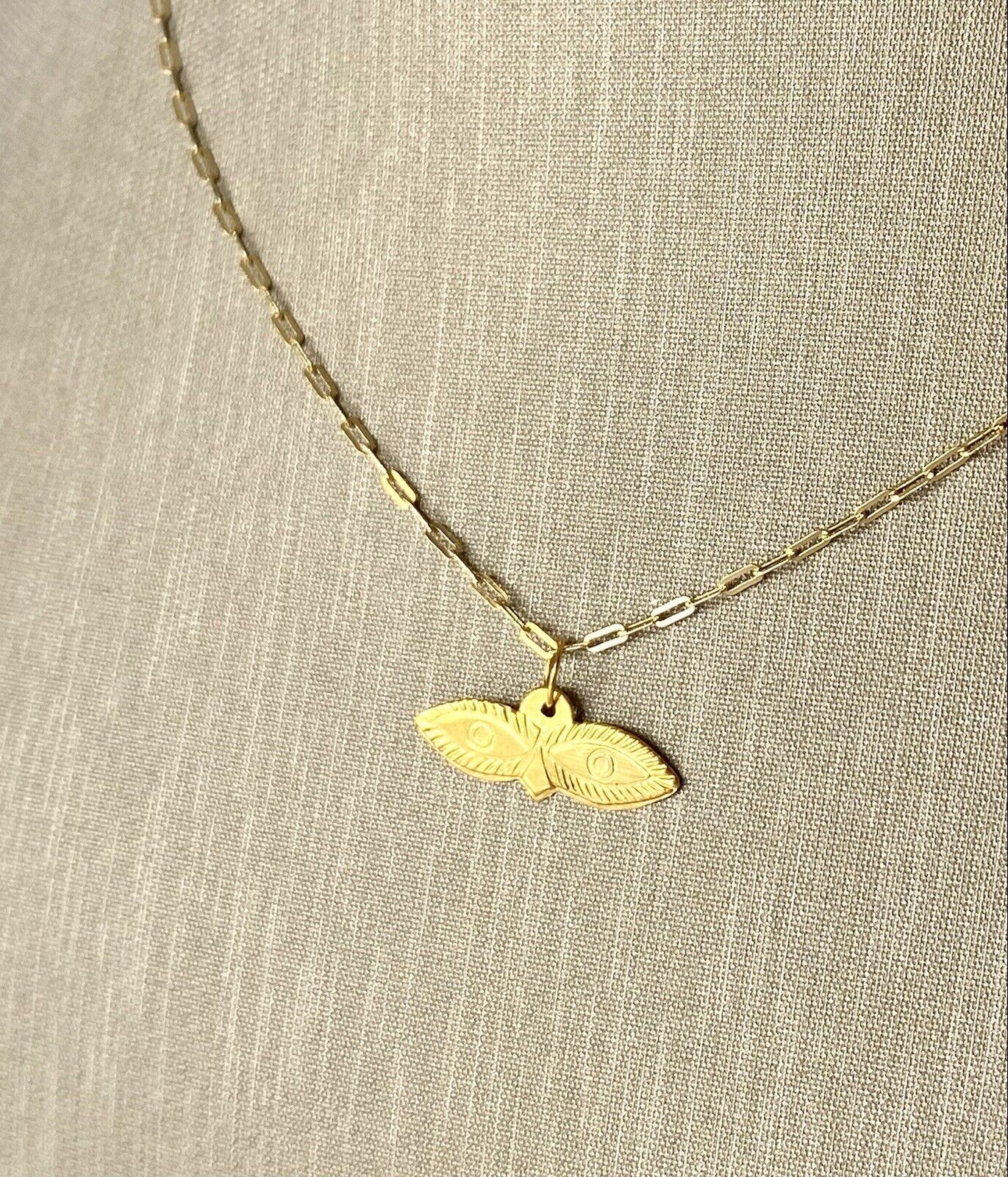 Dije Ojos De Santa Lucia,Solid 10kt Yellow Gold, Eye Protection Pendant, New