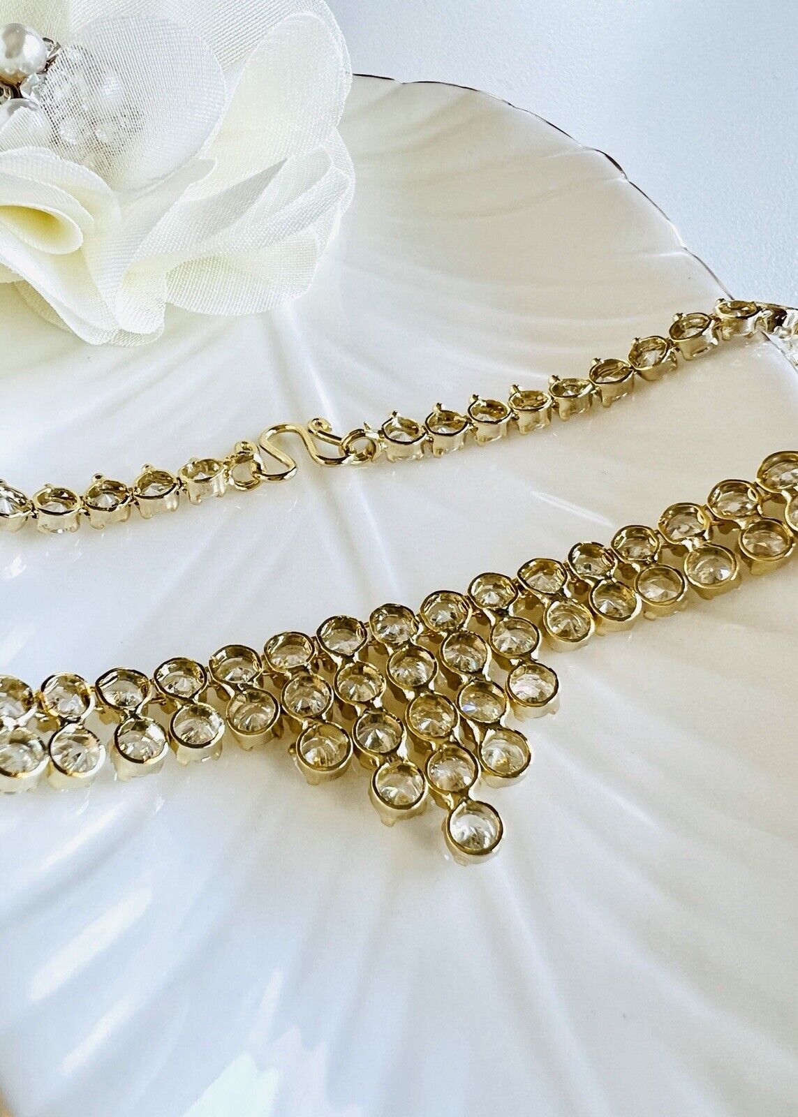 Gorgeous Vintage Cubic Zirconia "Cleopatra" Necklace, 19" New