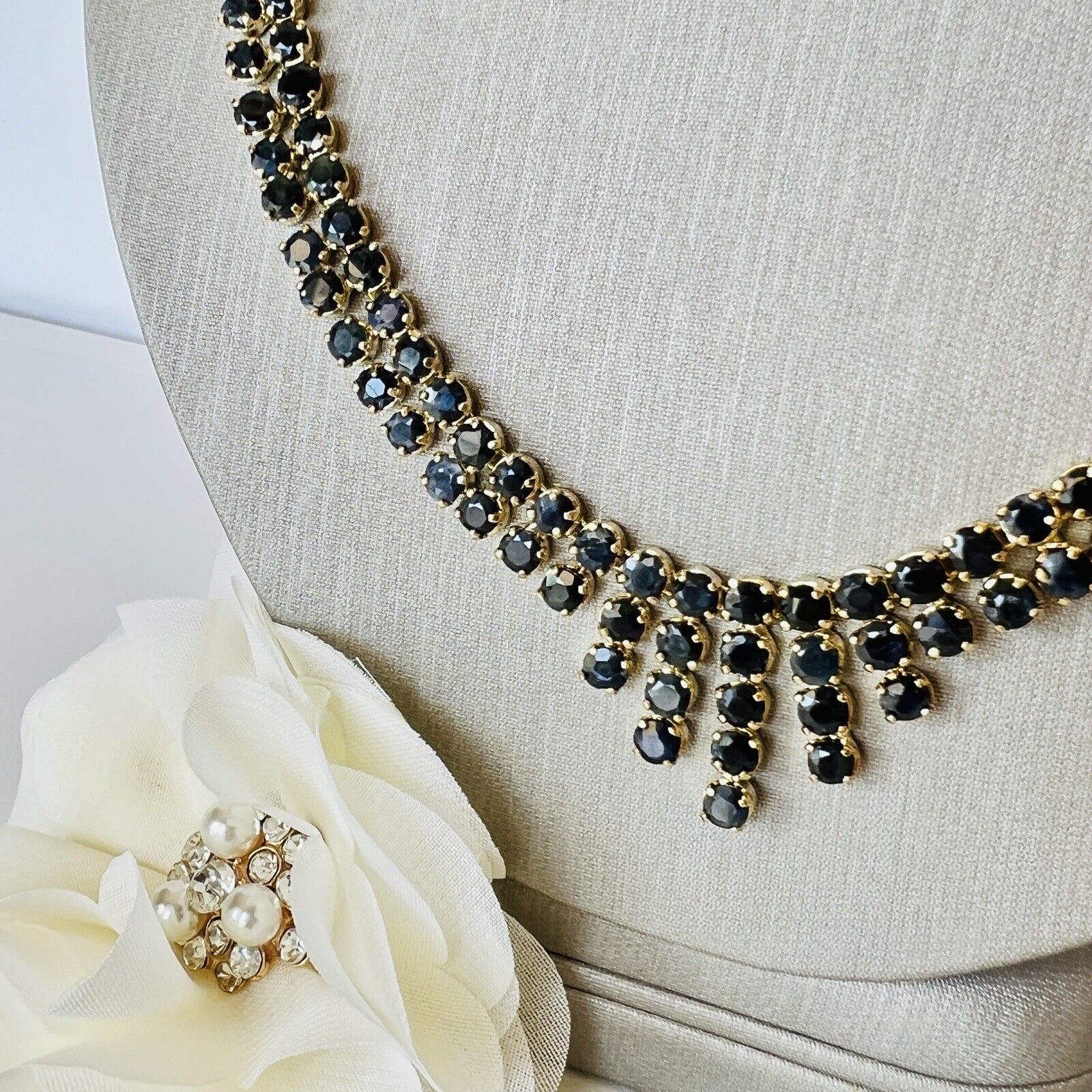 Genuine Sapphire "Cleopatra" Necklace, New 19"