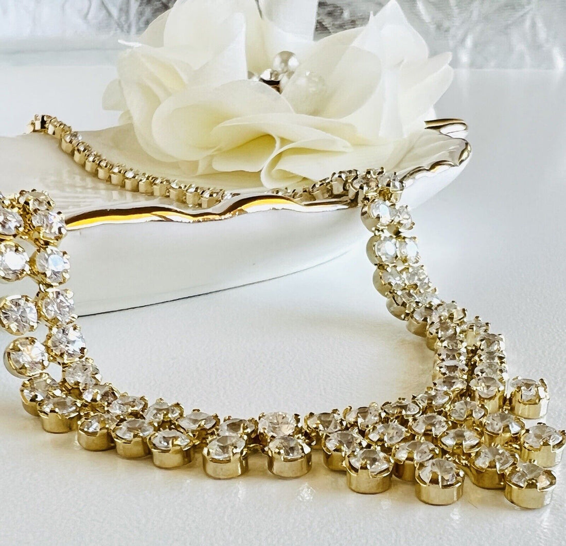 Gorgeous Vintage Cubic Zirconia "Cleopatra" Necklace, 19" New