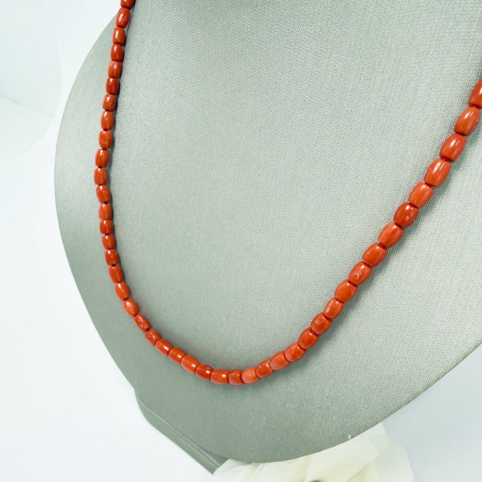 Natural Italian Red Coral 14k Yellow gold Necklace, Adjustable 18-19.5"