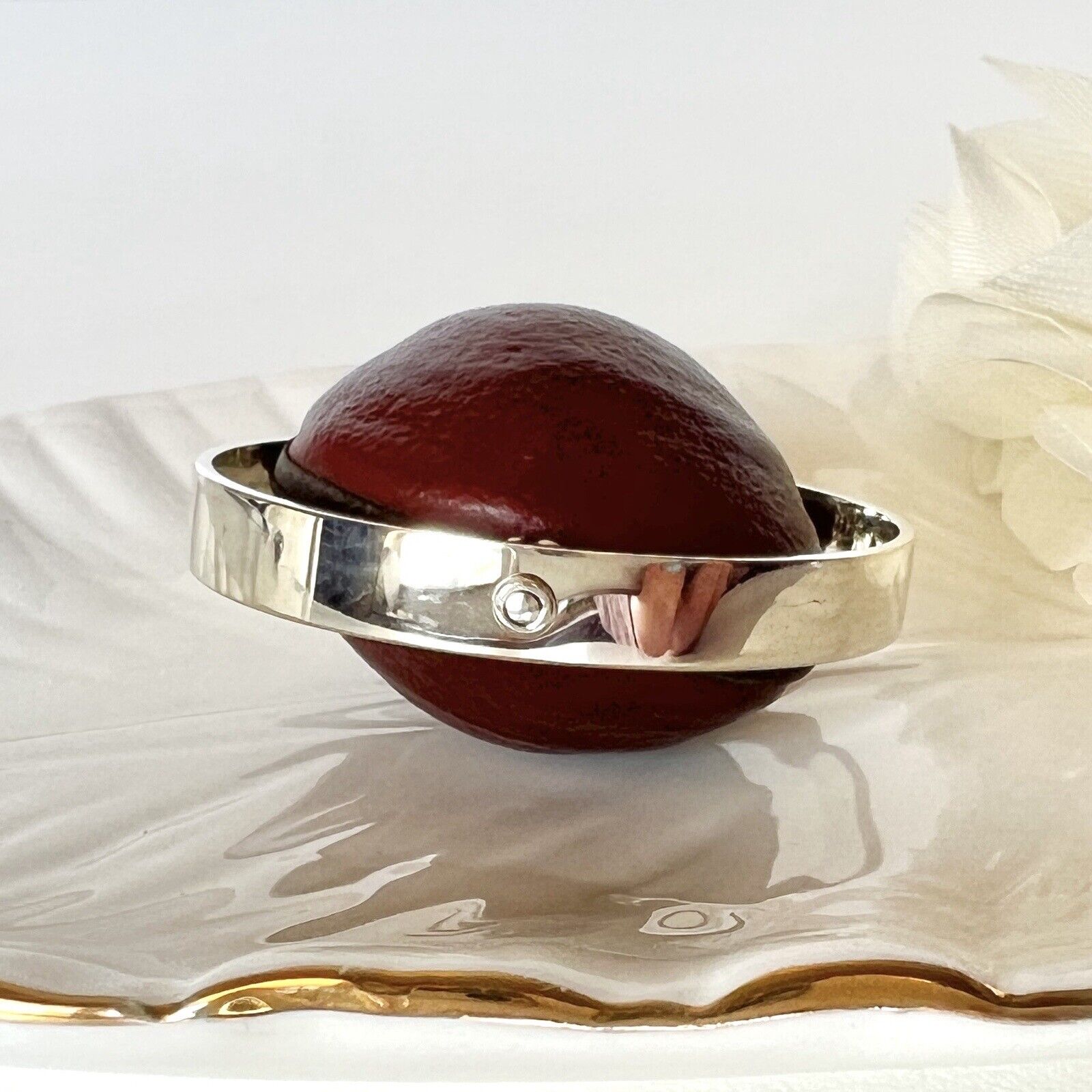 Ojo De Buey (Bulls Eye) Sterling Silver Spinner Pendant, New, 1.6"