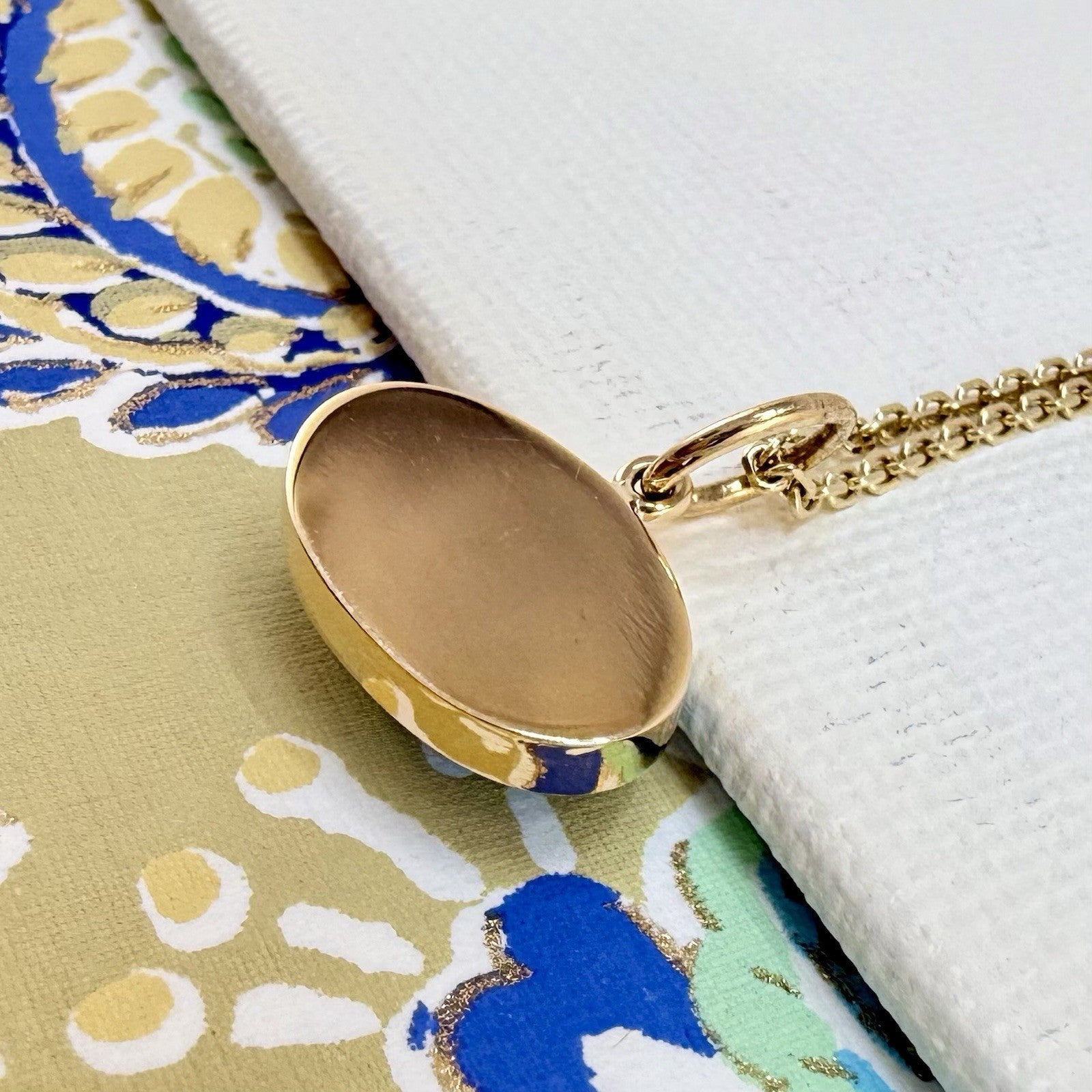 Modernist 14k Yellow Gold Natural Egyptian Turquoise Custom Made Pendant, Unisex