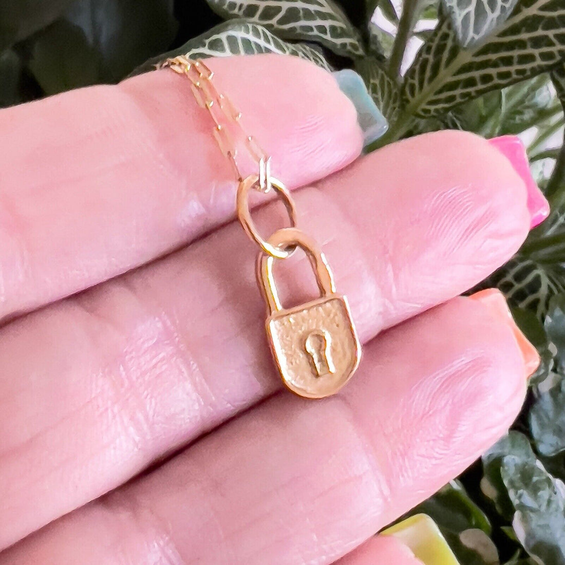 Vintage 14k Yellow Gold Padlock Charm Pendant