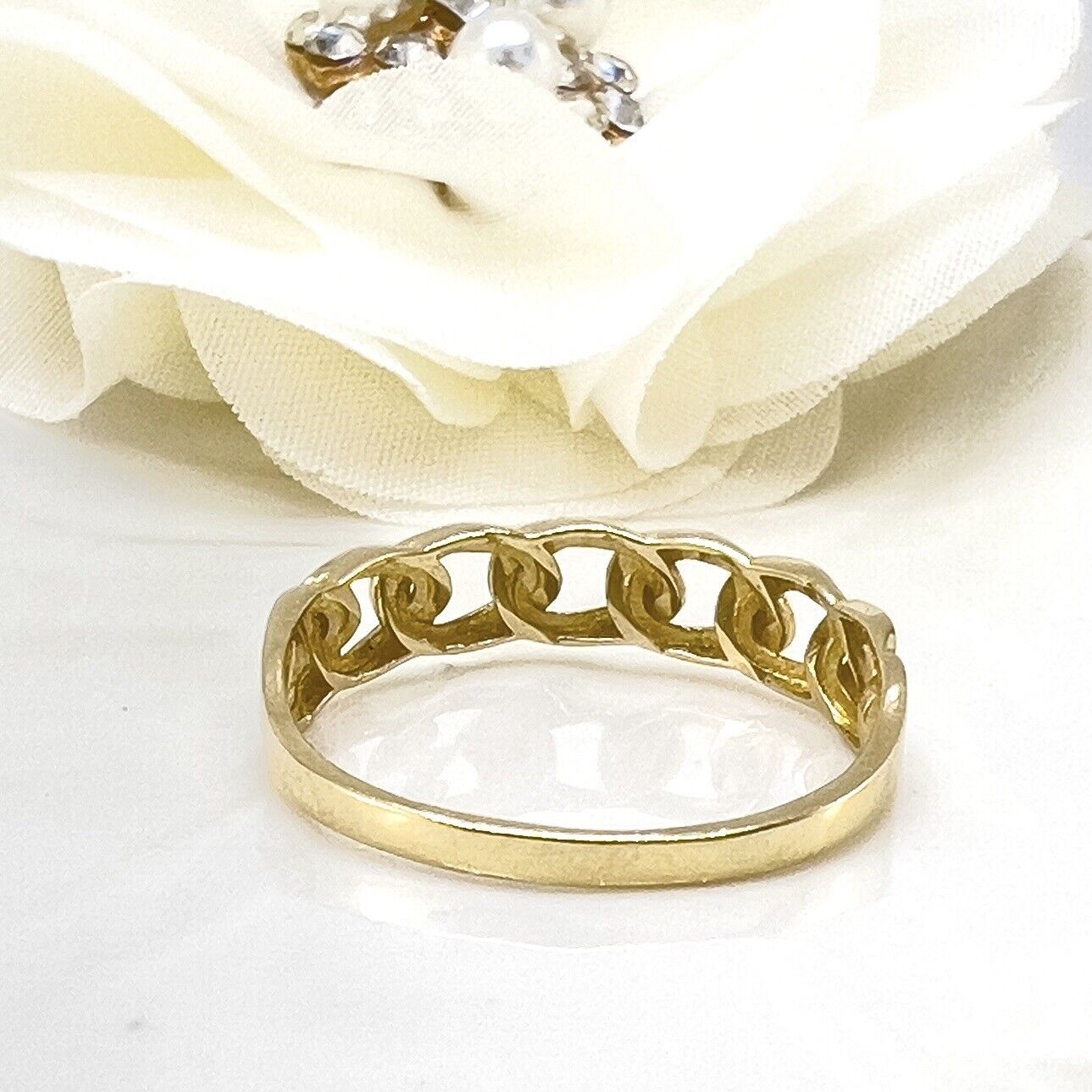 14k Yellow Gold Cuban Curb-Link (4.75mm) Ring, New, Size 7.5