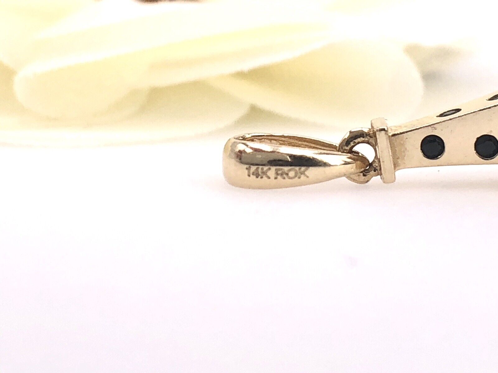 Solid 14K Yellow Gold Eiffel Tower W/ Cubic Zirconia 3-D Pendant/Charm, New