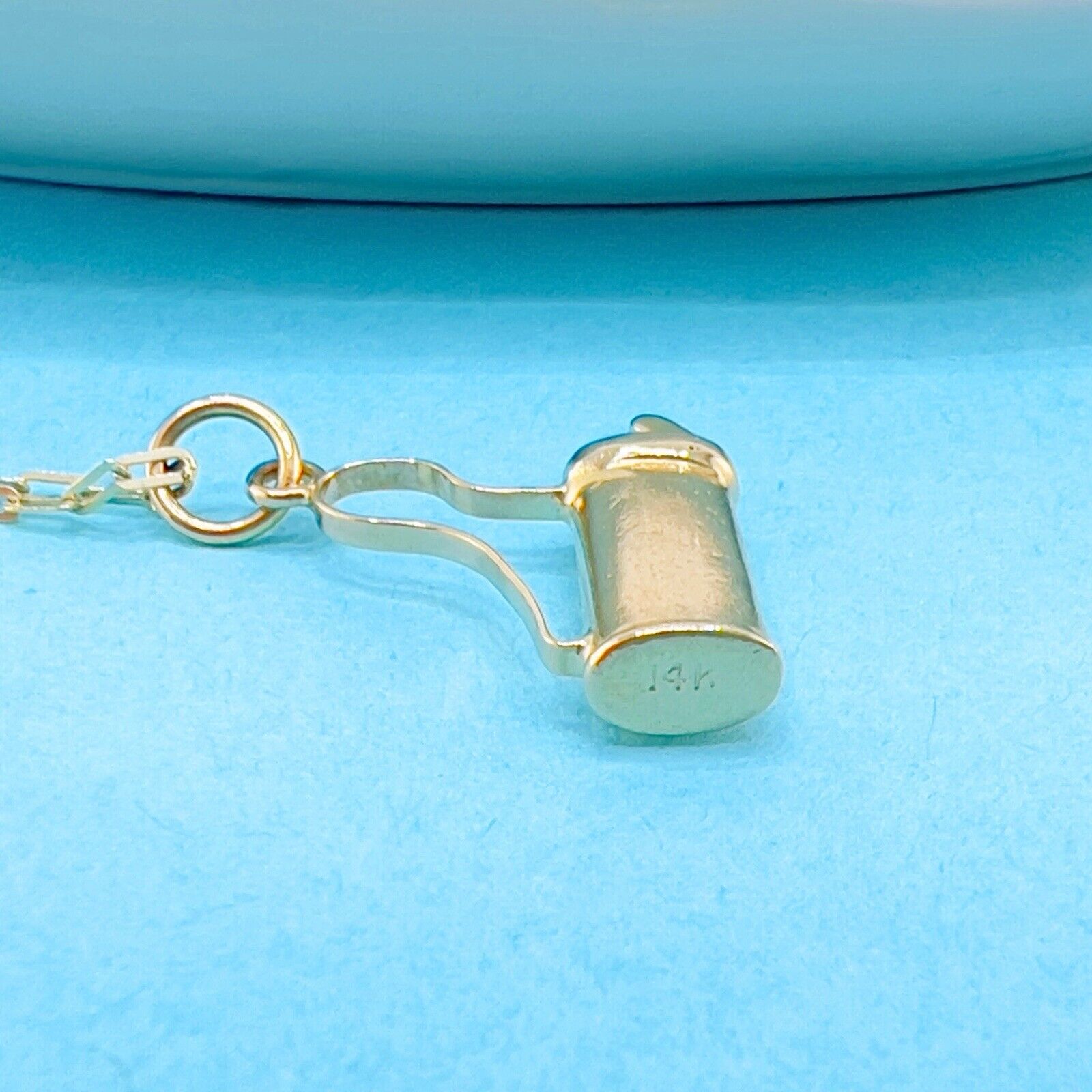 14k Yellow Gold Antique-Style Golf Bag & Articulated Clubs Pendant/Charm