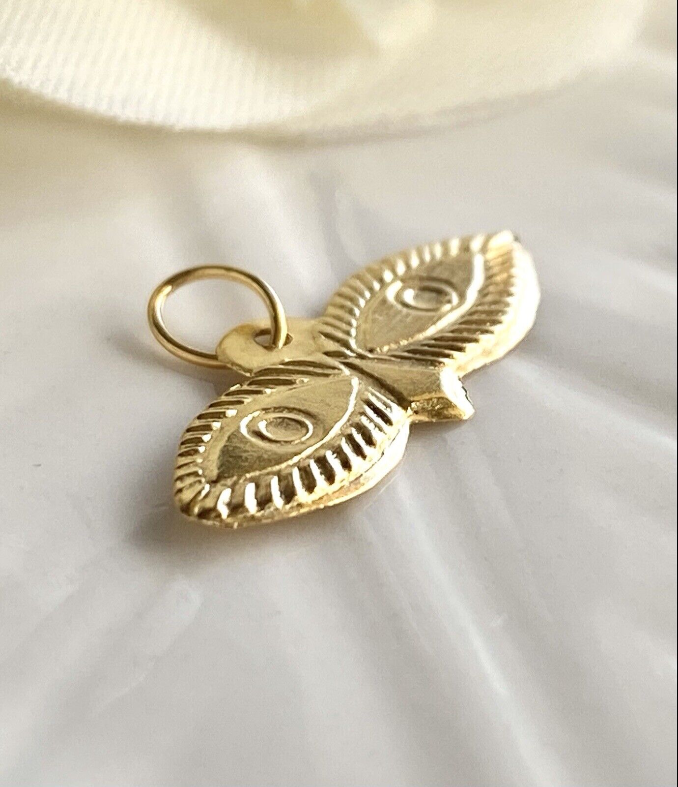 Dije Ojos De Santa Lucia,Solid 10kt Yellow Gold, Eye Protection Pendant, New