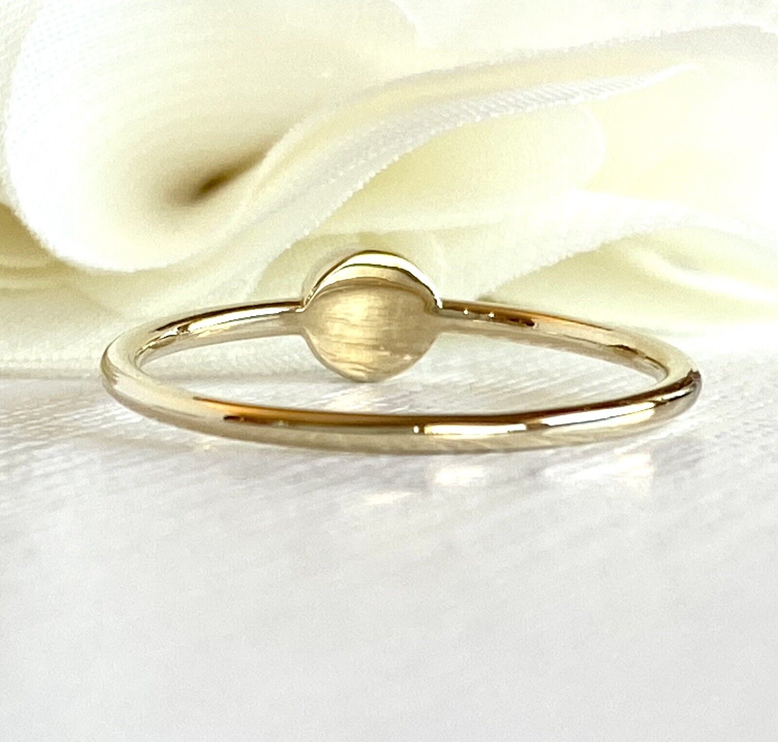 Solid 14k Yellow Gold Lucky Blue Eye Ring, New, Size 6.75