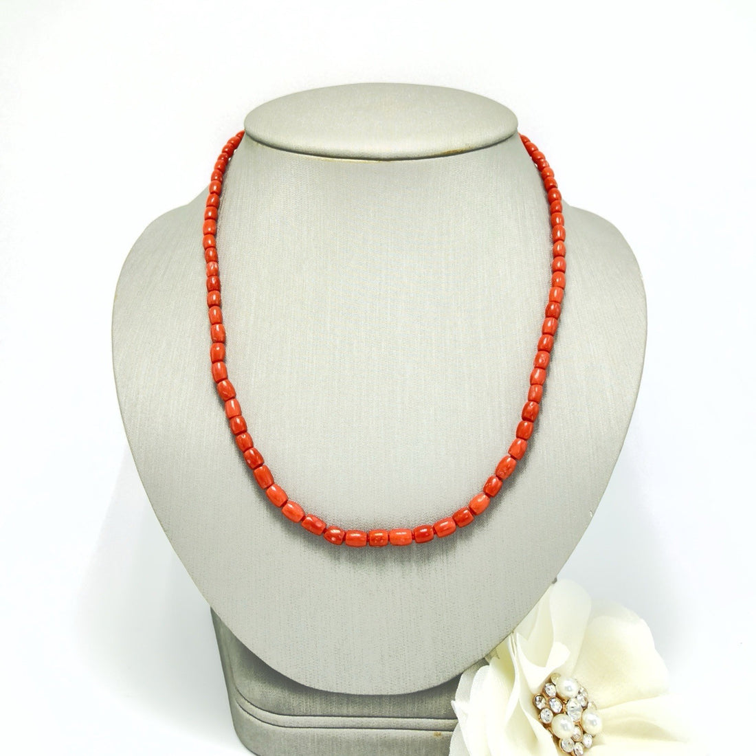 Natural Italian Red Coral 14k Yellow gold Necklace, Adjustable 18-19.5"