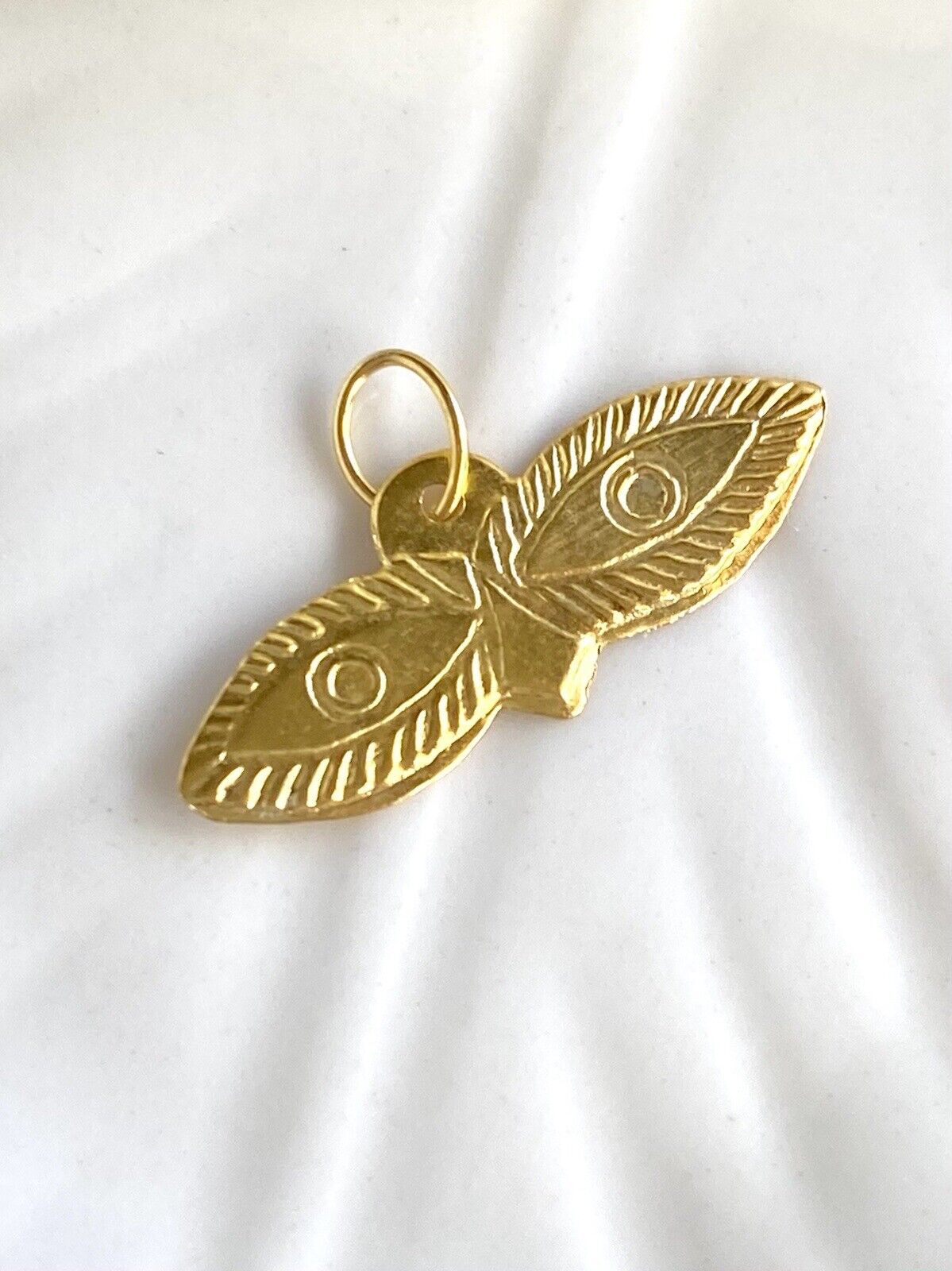 Dije Ojos De Santa Lucia,Solid 10kt Yellow Gold, Eye Protection Pendant, New