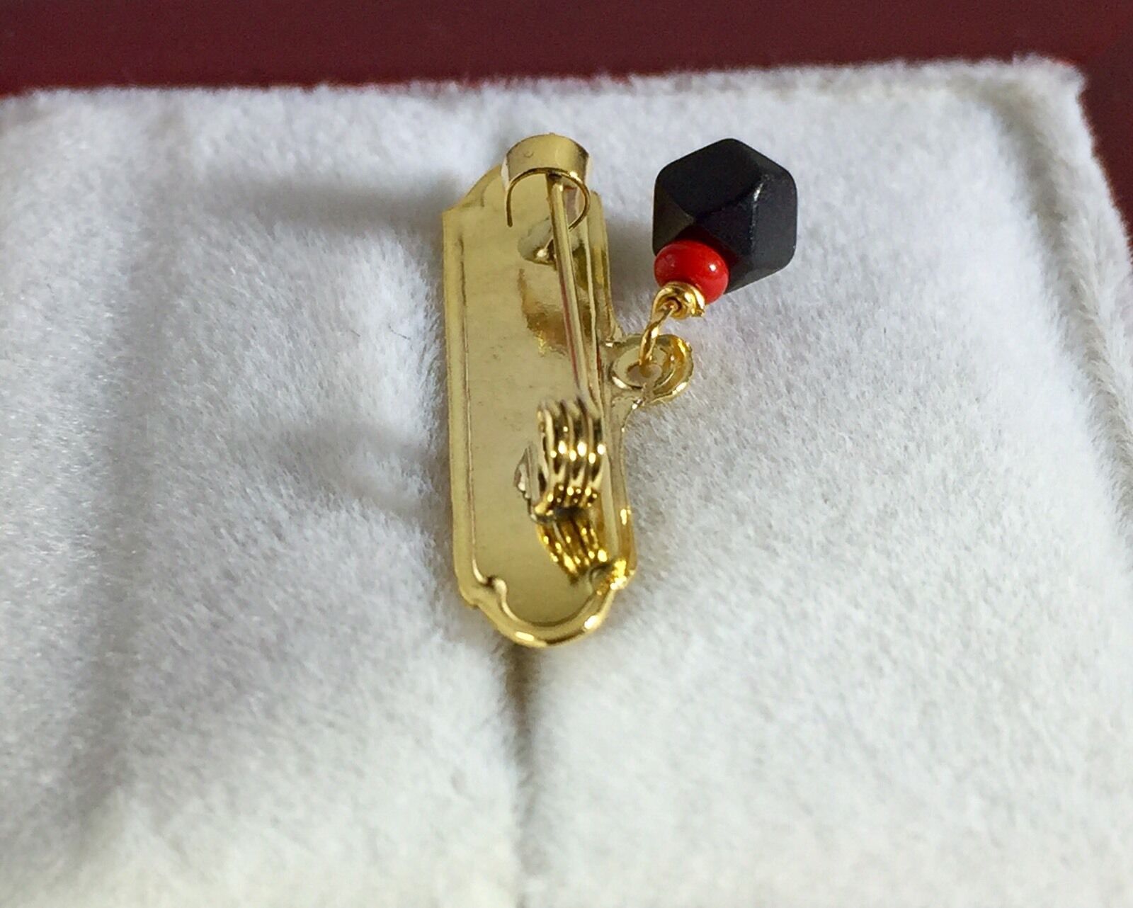 God Bless Me Pin, Solid Gold & Genuine Azabache, Brand New