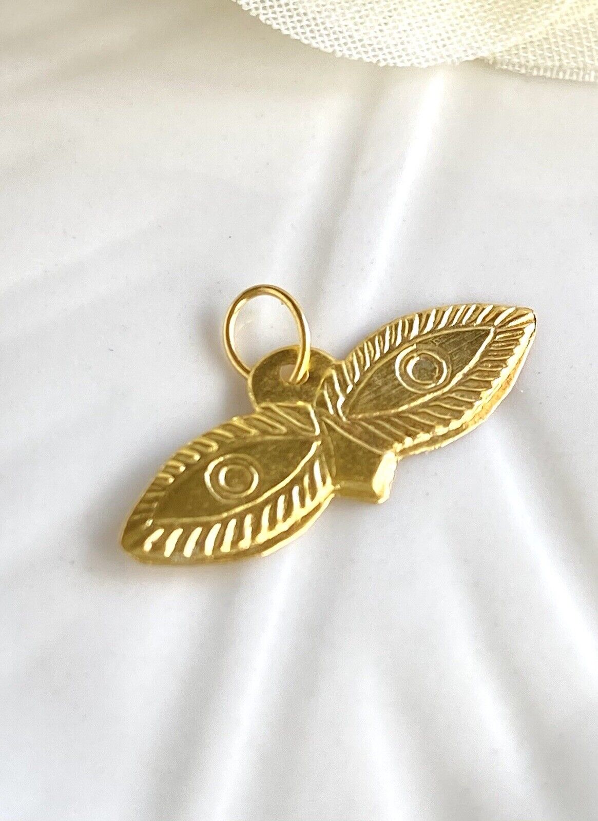 Dije Ojos De Santa Lucia,Solid 10kt Yellow Gold, Eye Protection Pendant, New